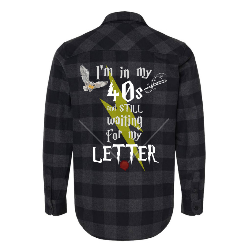 In My 40s Waiting For Magic   White Text 4 Flannel Shirt by vihardhel6 | Artistshot