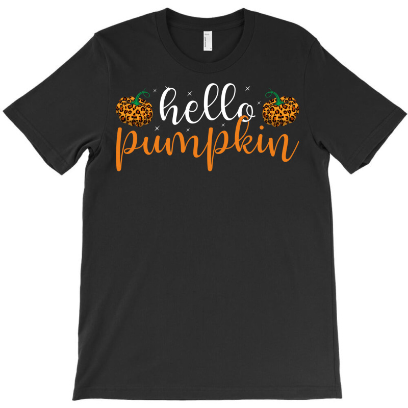 Hello Pumpkin Leopard Pattern Cute Fall Lover Design For Halloween Cos T-shirt | Artistshot