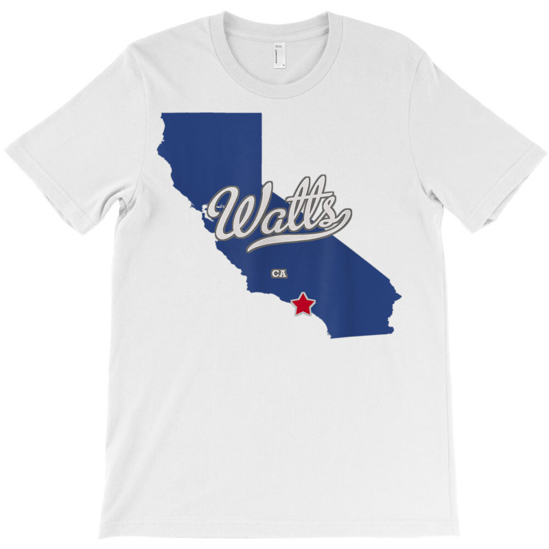 Watts California Los Angeles Ca Map T Shirt T-shirt | Artistshot