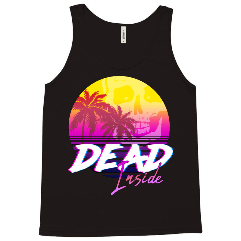 Dead Inside   Vaporwave Miami Aesthetic Spooky Moo Tank Top | Artistshot