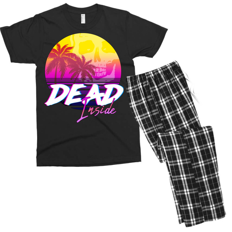 Dead Inside   Vaporwave Miami Aesthetic Spooky Moo Men's T-shirt Pajama Set | Artistshot