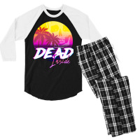 Dead Inside   Vaporwave Miami Aesthetic Spooky Moo Men's 3/4 Sleeve Pajama Set | Artistshot