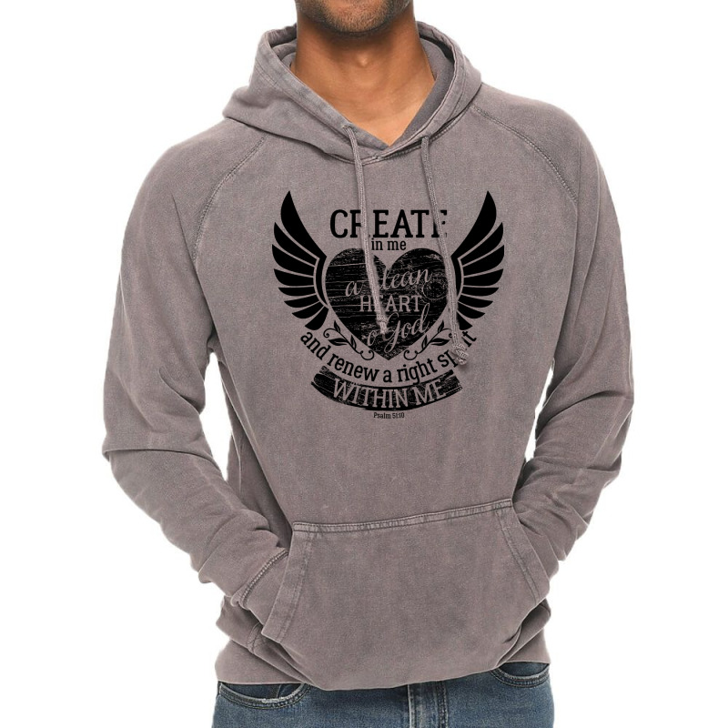 Create In Me A Clean Heart O God And Renew A Right Vintage Hoodie by fathiyharebd | Artistshot