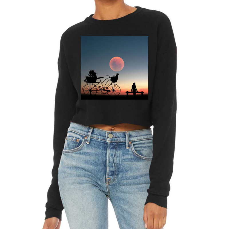 Girl On A Bicycle Cropped Sweater | Artistshot