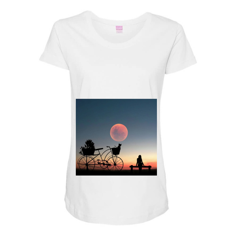 Girl On A Bicycle Maternity Scoop Neck T-shirt | Artistshot