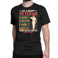 I Am A Grumpy Veteran American Flag Solder Vintage Patriotic Veterans Classic T-shirt | Artistshot