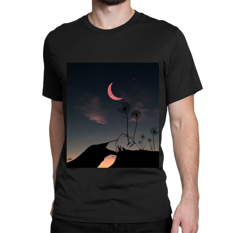 Night And Woman Classic T-shirt by evindart | Artistshot