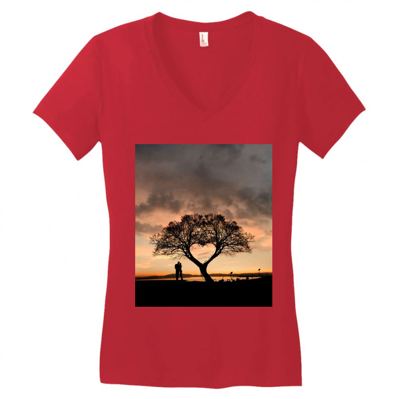 Tree And Heart Women's V-neck T-shirt | Artistshot