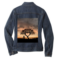 Tree And Heart Ladies Denim Jacket | Artistshot