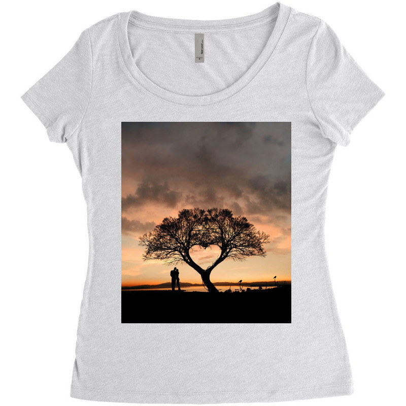 Tree And Heart Women's Triblend Scoop T-shirt | Artistshot