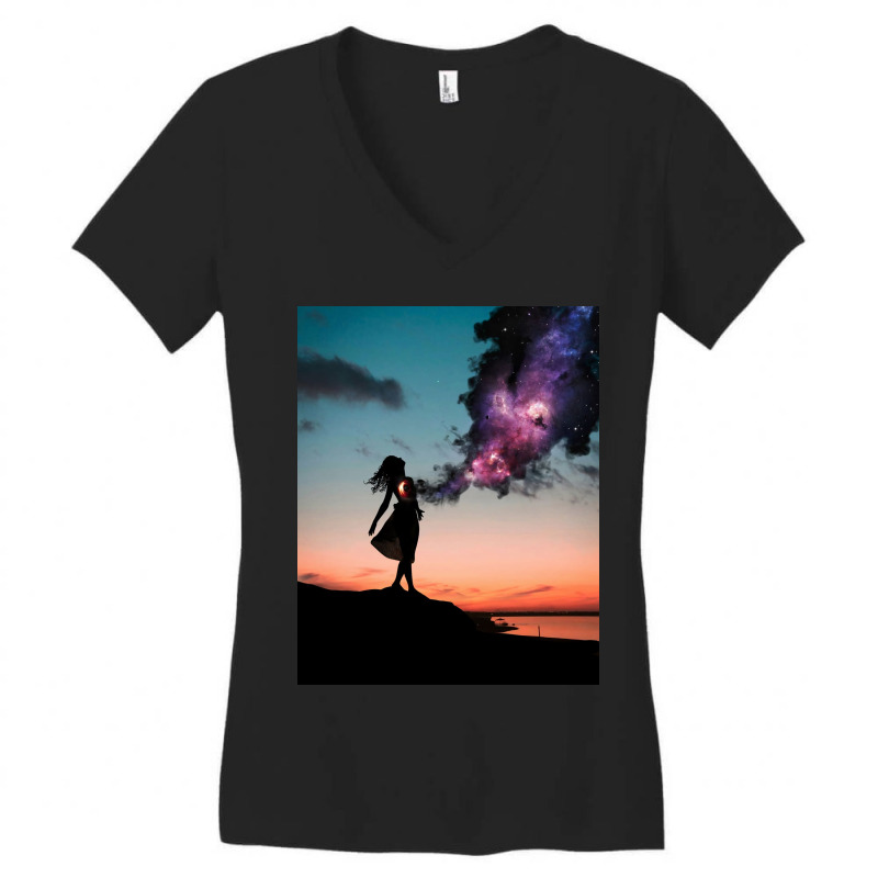 The Universe Within Us Women's V-neck T-shirt | Artistshot