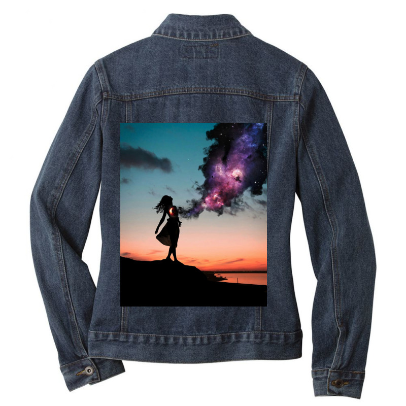 The Universe Within Us Ladies Denim Jacket | Artistshot