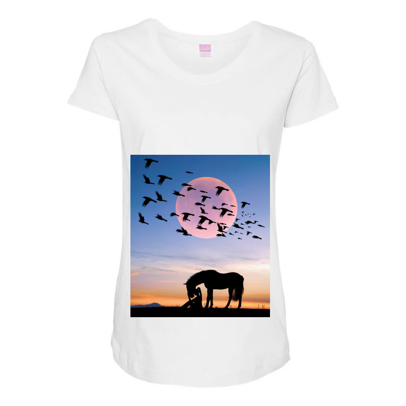 Horse And Woman Maternity Scoop Neck T-shirt | Artistshot