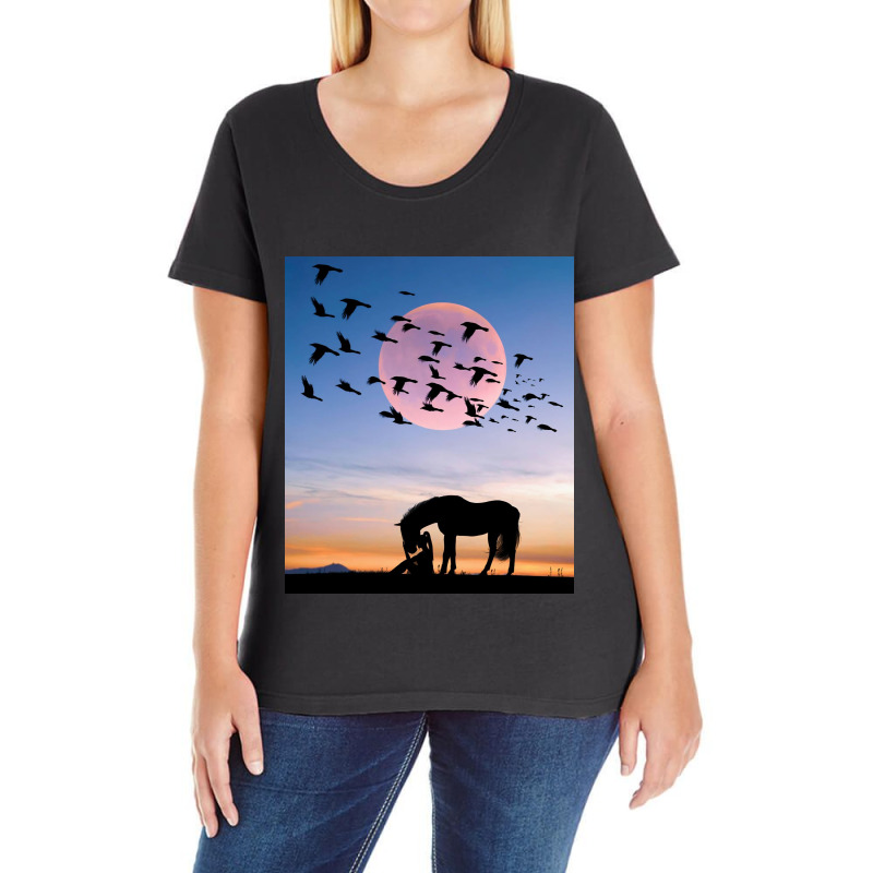 Horse And Woman Ladies Curvy T-shirt | Artistshot