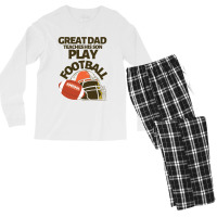 Great Dad Teaches His Son Play Football Men's Long Sleeve Pajama Set | Artistshot