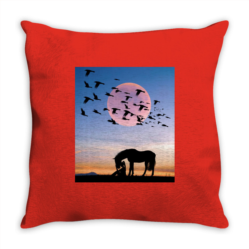 Horse And Woman Throw Pillow | Artistshot