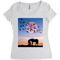 Horse And Woman Women's Triblend Scoop T-shirt | Artistshot