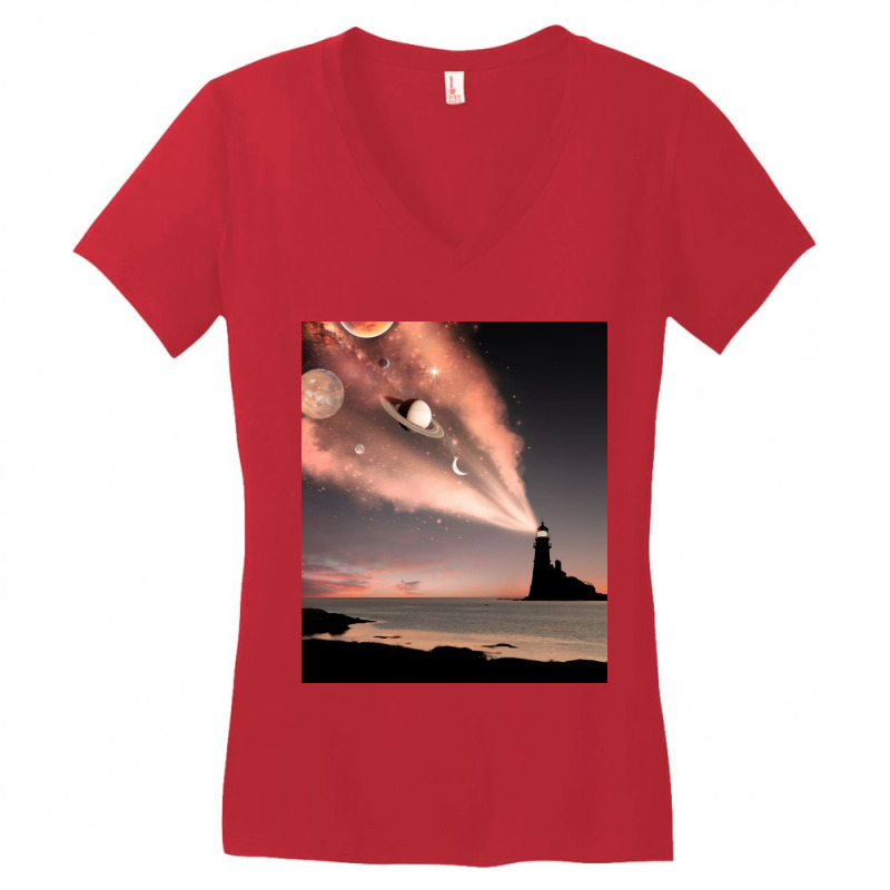 Lighthouse Light Women's V-neck T-shirt | Artistshot