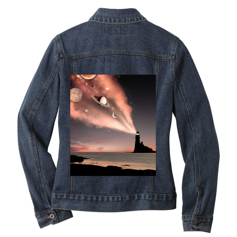 Lighthouse Light Ladies Denim Jacket | Artistshot