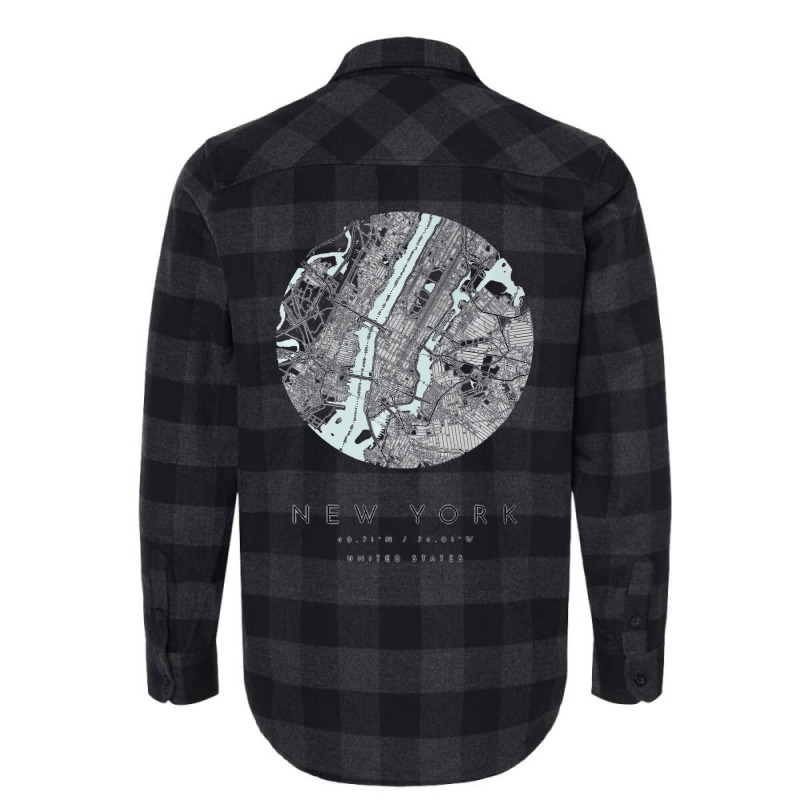 New York Coordinates Map Hometown Premium T Shirt Flannel Shirt | Artistshot