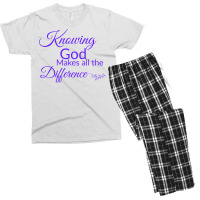 Knowing God Makes All The Difference Humor Men's T-shirt Pajama Set | Artistshot