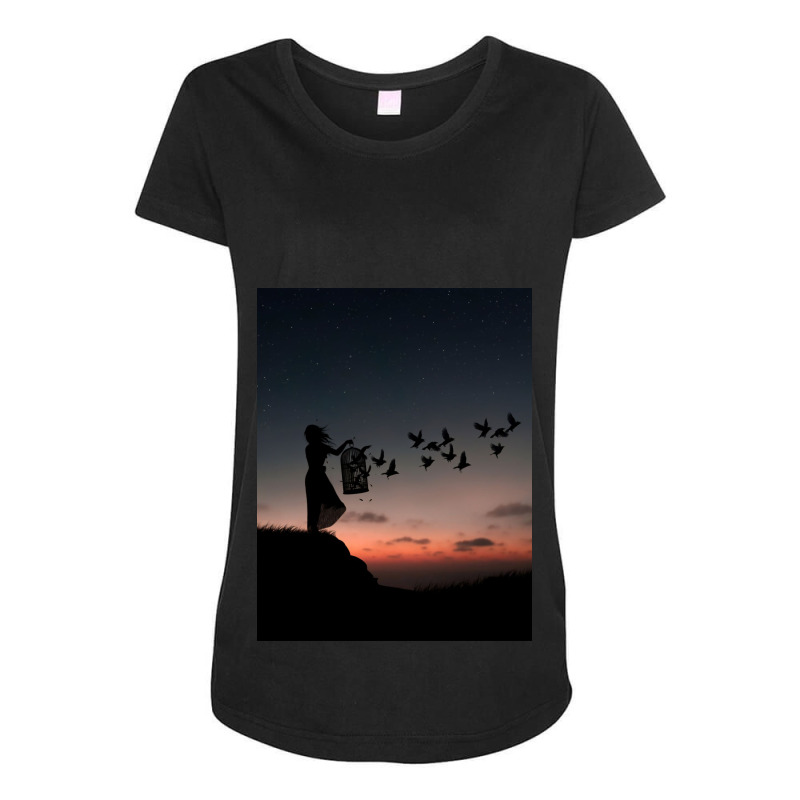 Free Birds Maternity Scoop Neck T-shirt | Artistshot