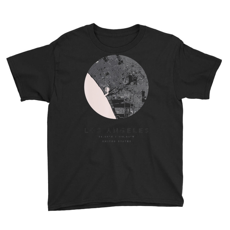 Los Angeles Coordinates Map Hometown T Shirt Youth Tee | Artistshot