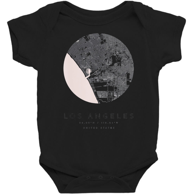 Los Angeles Coordinates Map Hometown T Shirt Baby Bodysuit | Artistshot