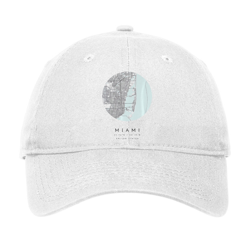 Miami Florida Coordinates Map Hometown Premium T S Adjustable Cap | Artistshot