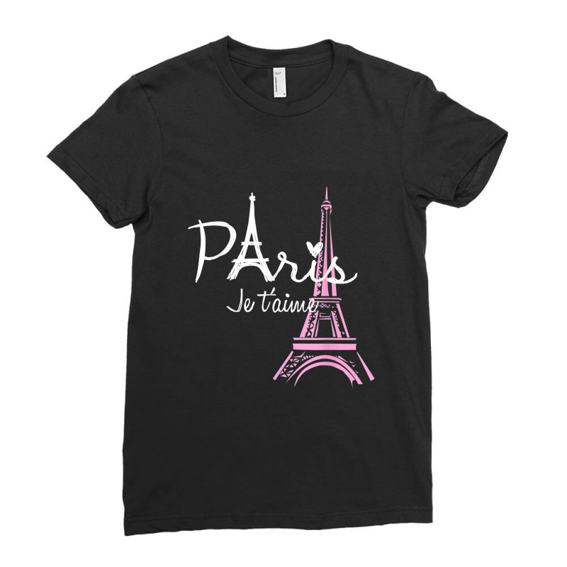 I Love Paris Eiffel Tower France  French Souvenir Ladies Fitted T-Shirt by SamAlexanderMcnutt | Artistshot