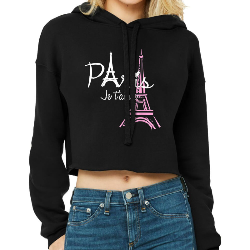 I Love Paris Eiffel Tower France  French Souvenir Cropped Hoodie by SamAlexanderMcnutt | Artistshot