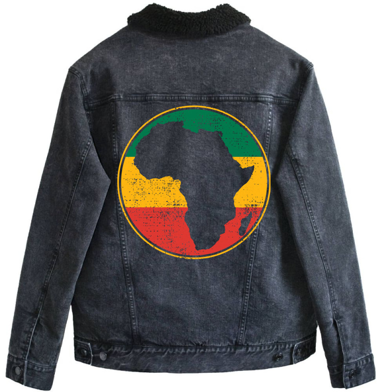 Africa Map Vintage Gift Pullover Hoodie Unisex Sherpa-lined Denim Jacket | Artistshot