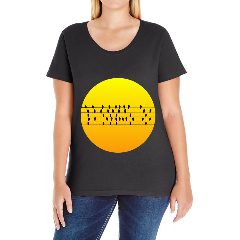 Sun And Birds Ladies Curvy T-shirt | Artistshot