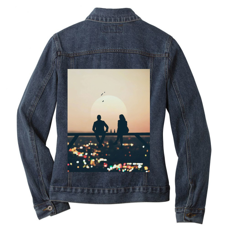 Sunset Love Ladies Denim Jacket | Artistshot