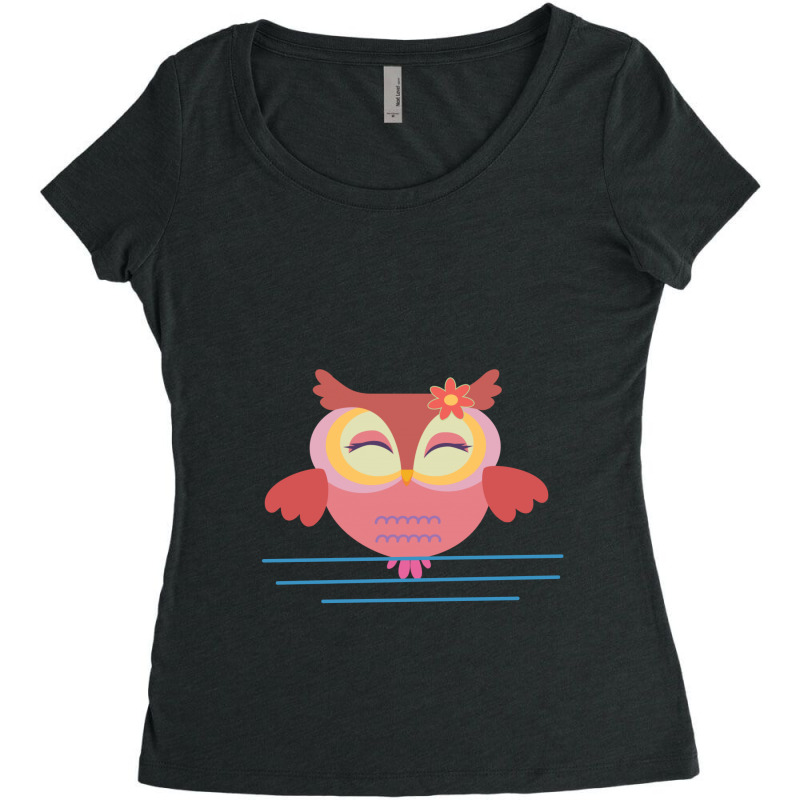 Owl Mom Women's Triblend Scoop T-shirt | Artistshot