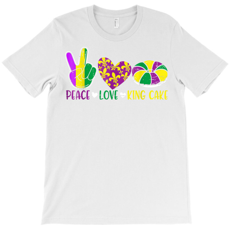 Peace Love King Cake Funny Mardi Gras Festival Par T-shirt | Artistshot