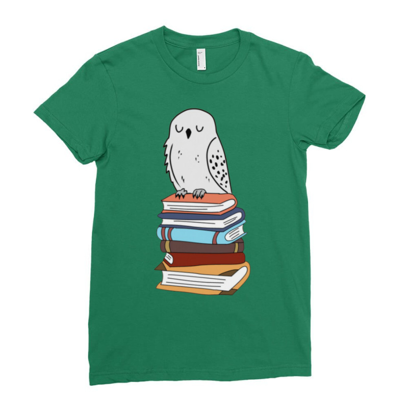 Magic Owl On Books 16 Ladies Fitted T-Shirt by vihardhel6 | Artistshot