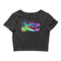 Alligator With Headphones And Sunglasses T Shirt Crop Top | Artistshot