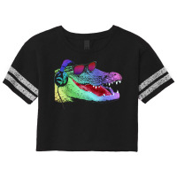 Alligator With Headphones And Sunglasses T Shirt Scorecard Crop Tee | Artistshot