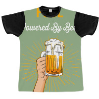 Beer Lover Pool Gift Powered By Beer Graphic T-shirt | Artistshot