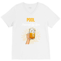 Beer Lover Pool Gift Powered By Beer V-neck Tee | Artistshot