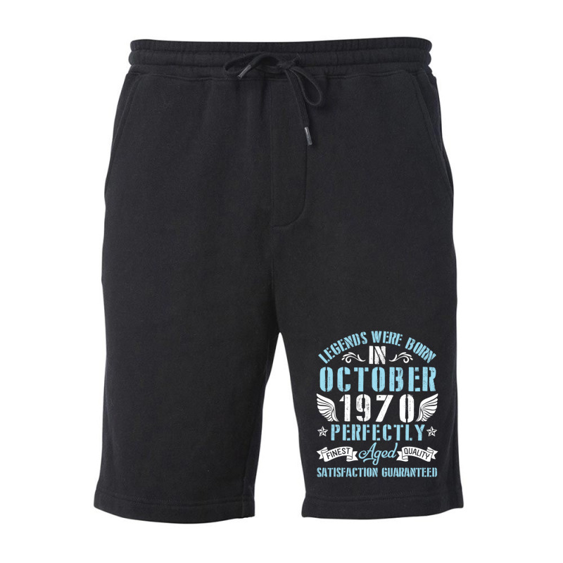 Legends Were Born In October 1970 Perfectly Aged H Fleece Short | Artistshot