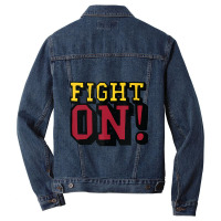 Trending Usc Gold Cardinal Cartoon Sketch Fight On Men Denim Jacket | Artistshot