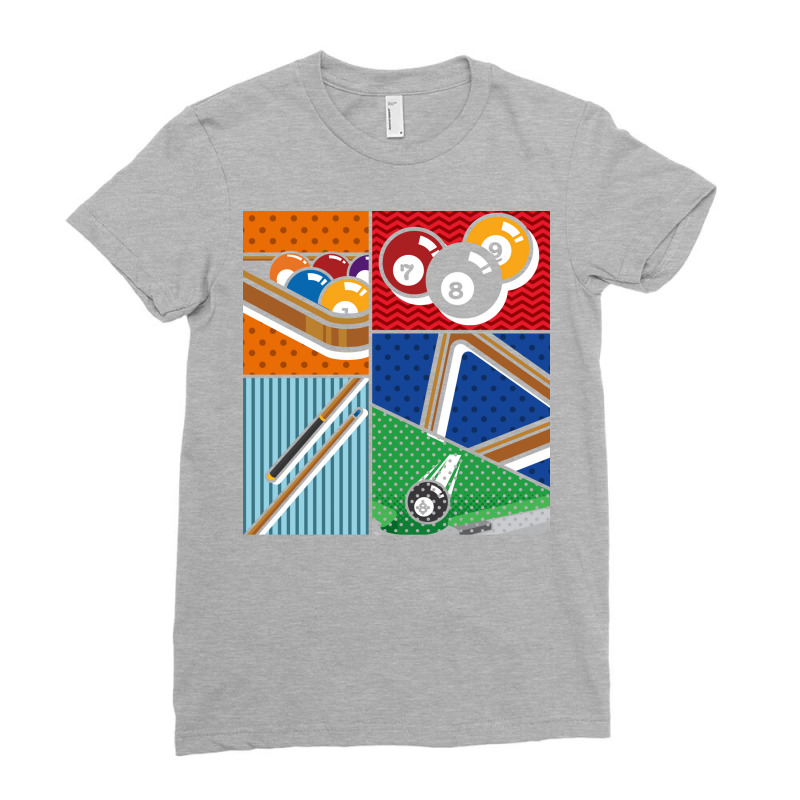 Billiard Balls Snooker Player Pool Billiard Pop Ar Ladies Fitted T-Shirt by gashejeggef | Artistshot