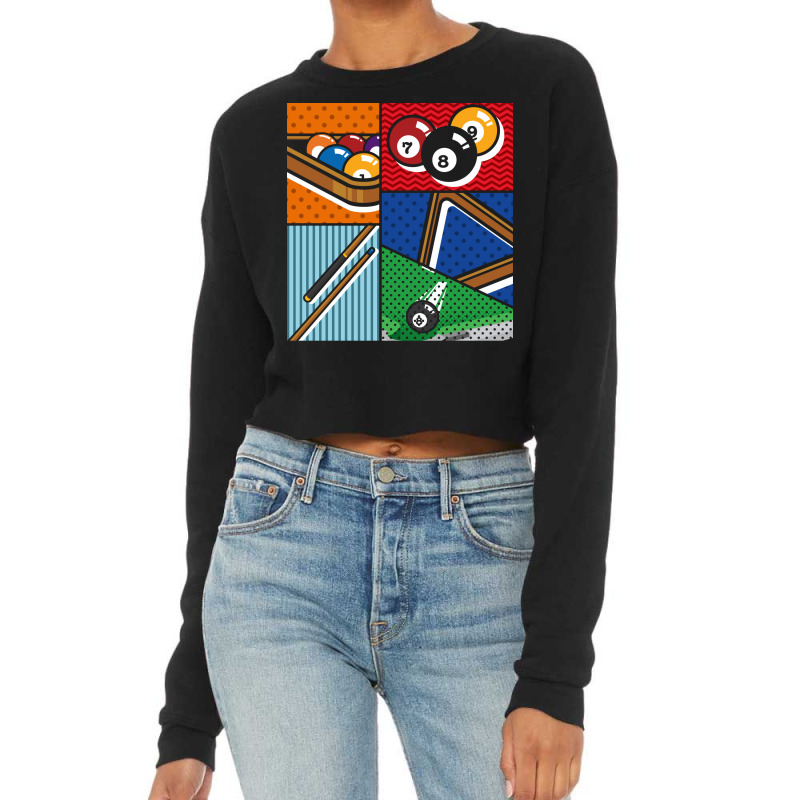 Billiard Balls Snooker Player Pool Billiard Pop Ar Cropped Sweater by gashejeggef | Artistshot