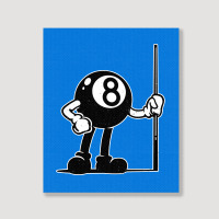 Billiards Cue Sports 8 Ball Vintage Cartoon Portrait Canvas Print | Artistshot