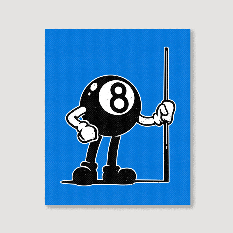 Billiards Cue Sports 8 Ball Vintage Cartoon Portrait Canvas Print | Artistshot