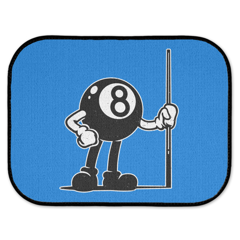 Billiards Cue Sports 8 Ball Vintage Cartoon Rear Car Mat | Artistshot