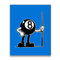 Billiards Cue Sports 8 Ball Vintage Cartoon Metal Print Vertical | Artistshot