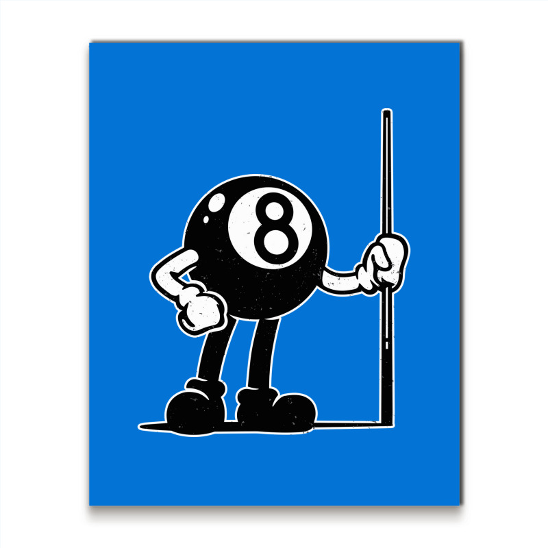 Billiards Cue Sports 8 Ball Vintage Cartoon Metal Print Vertical | Artistshot